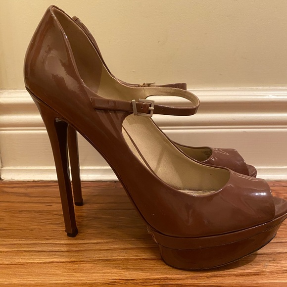 Brian Atwood Platform Peep Toe Heels - Picture 2 of 5